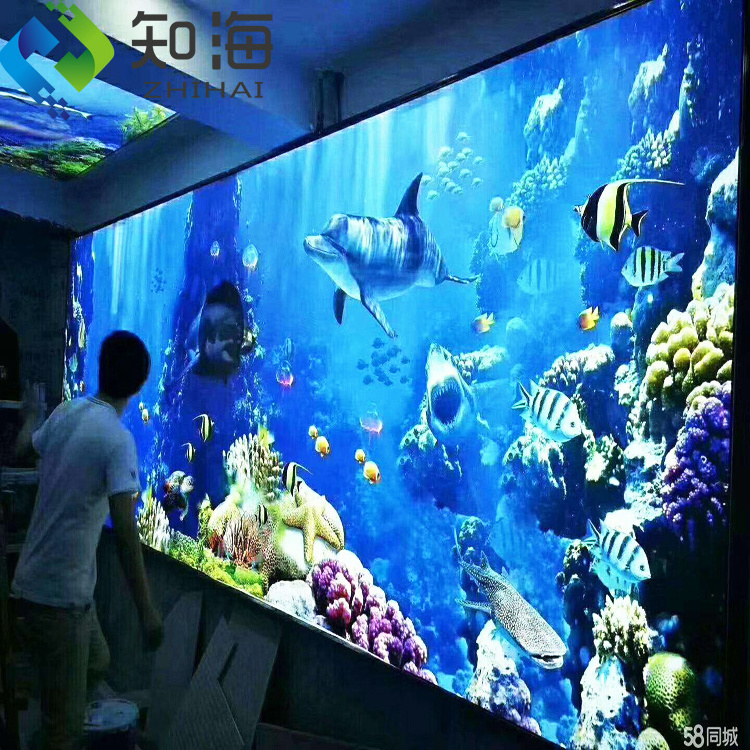 ZHIHAI with led lights backlit nice designs print 3d ceiling tile