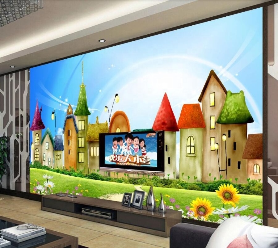 ZHIHAI Castle comics children room cartoon background wall painting decorative painting study room decorative wallpaper