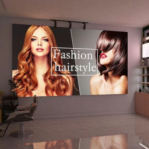 ZHIHAI beautiful lady haircut store decoration high quality dimmable fabric lightbox LED print design pvc stretch ceiling film