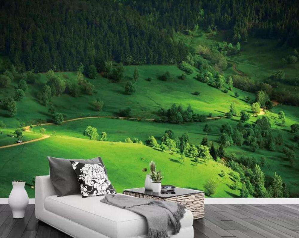 ZHIHAI green grassland beautiful land print art textured embossed 3d wallpaper