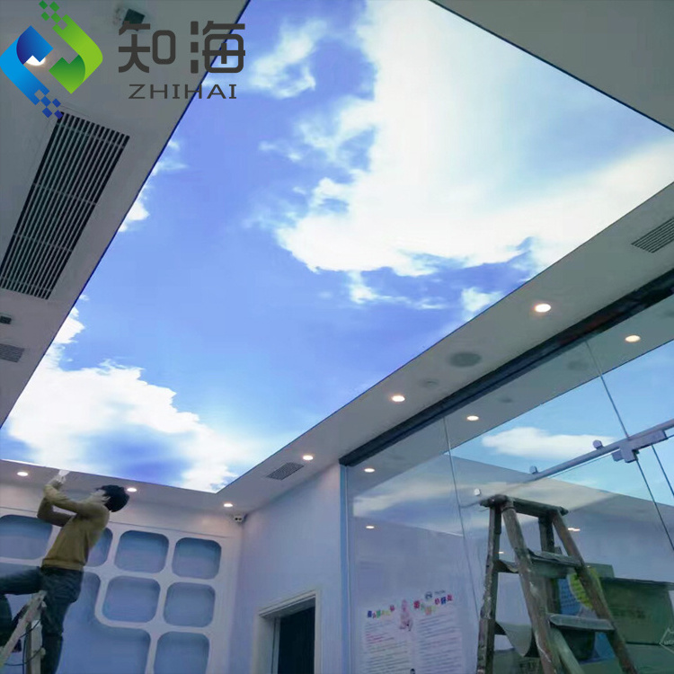 ZHIHAI UV pvc print 3d effect sky stretch ceiling