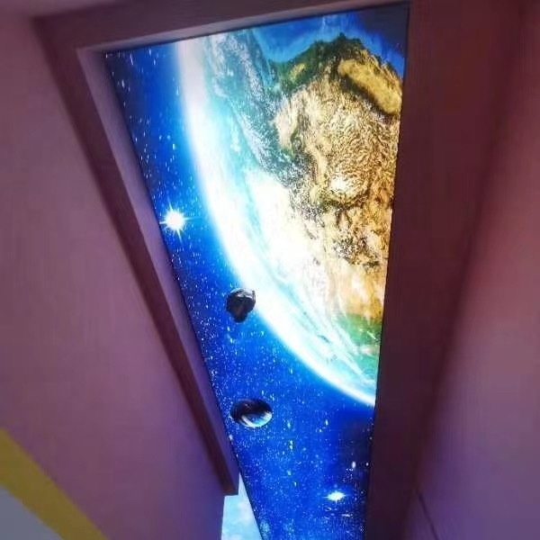 ZHIHAI blue galaxy star space hotel decoration fire retardant beautiful lightweight suspended 3d styrofoam ceiling tiles