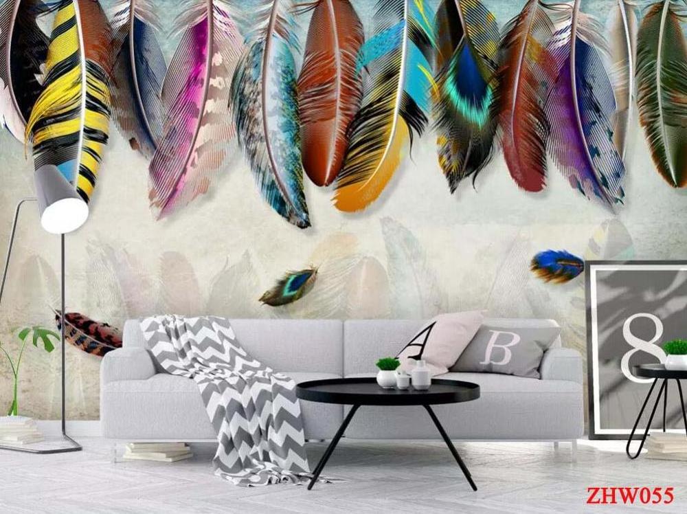 ZHIHAI elegant flower fish nature photo print 3d wall mural