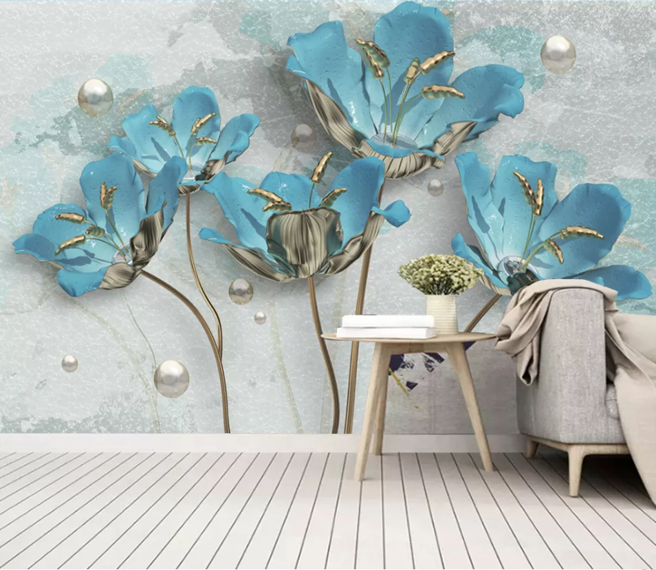 ZHIHAI 3D silk orchid flower TV background wall wallpaper home decoration