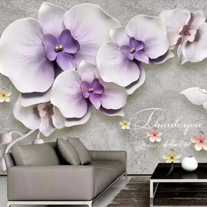 ZHIHAI elegant flower fish nature photo print 3d wall mural