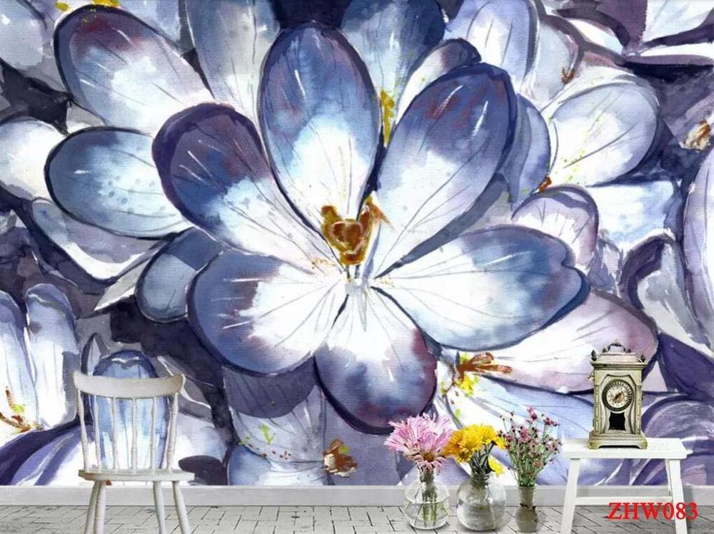 ZHIHAI Customized high quality flowers print asian 3d decorative wall mural