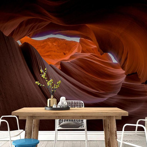 ZHIHAI dark red rocks cave mountains with colorful lines print modern fashion special design 3d stone wallpaper