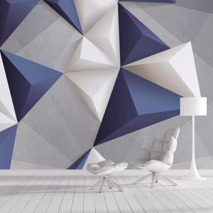 ZHIHAI 3D Geometric Triangle Abstract Background Wall Paper Mural Wallpaper Non Woven Guangzhou Graphic Design Modern Lifetime