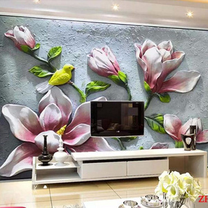 ZHIHAI Customized high quality flowers print asian 3d decorative wall mural