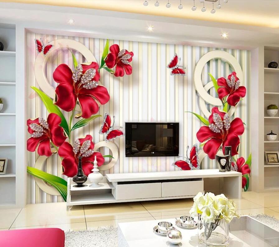 ZHIHAI Stretch Ceiling Film Pop Decorative Wallpaper for KTV Print PVC Waterproof 3D Effect Flower Wallpaper