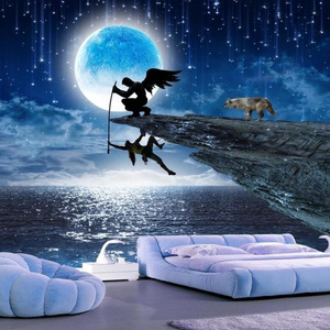 ZHIHAI Love rescue angel cupid full moon night creative landscape background wall luxury mural wallpaper 3d