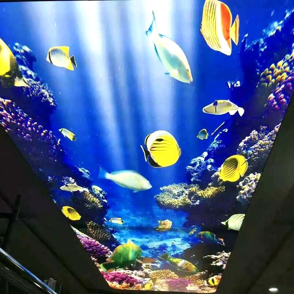 ZHIHAI ocean design wall ceiling decoration not adhesive pvc ceiling