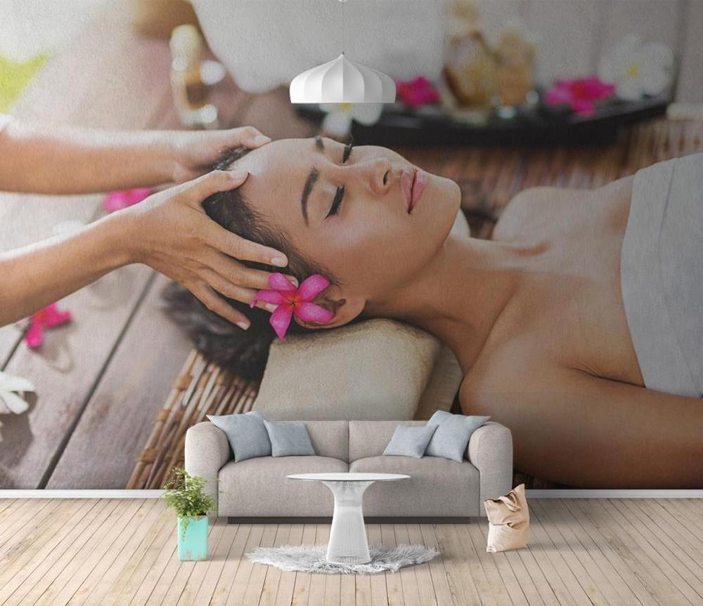 ZHIHAI hd salon spa massage beauty woman flowers print modern special design for rest room 8d hot sexy beautiful girl wallpaper