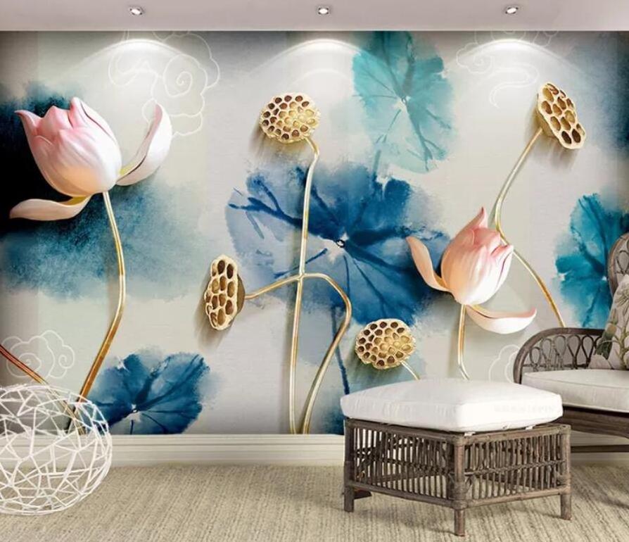 ZHIHAI Custom new style high quality indoor living room decorative wall mural 3D silk wallpaper