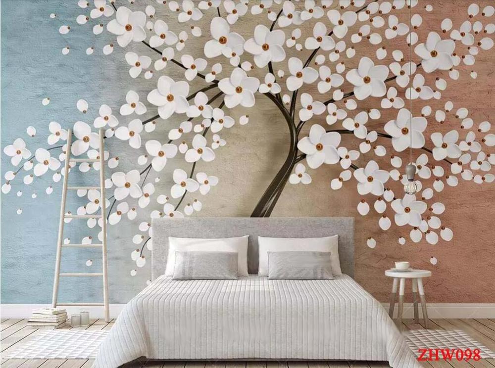 ZHIHAI custom flower nature designs uv print 3d mural wallpaper wall decor