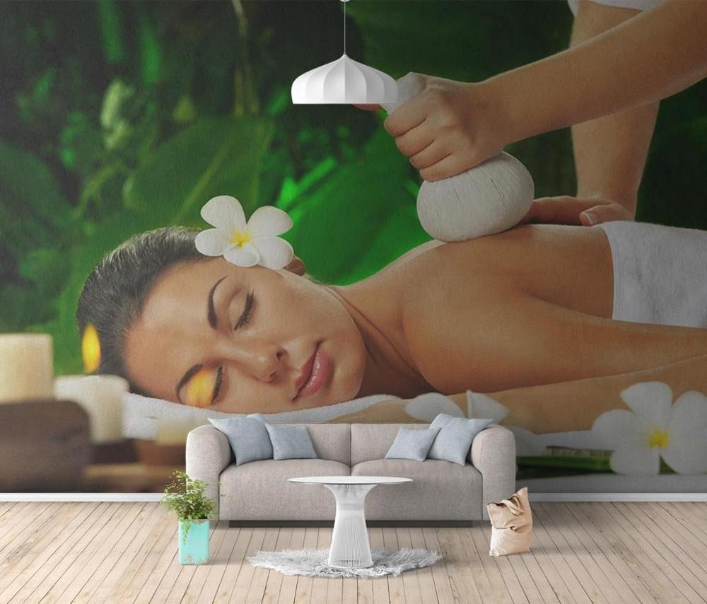 healthy salon spa enjoy Thailand massage beauty flowers print special design for rest room 3d hot sexy beautiful girl wallpaper