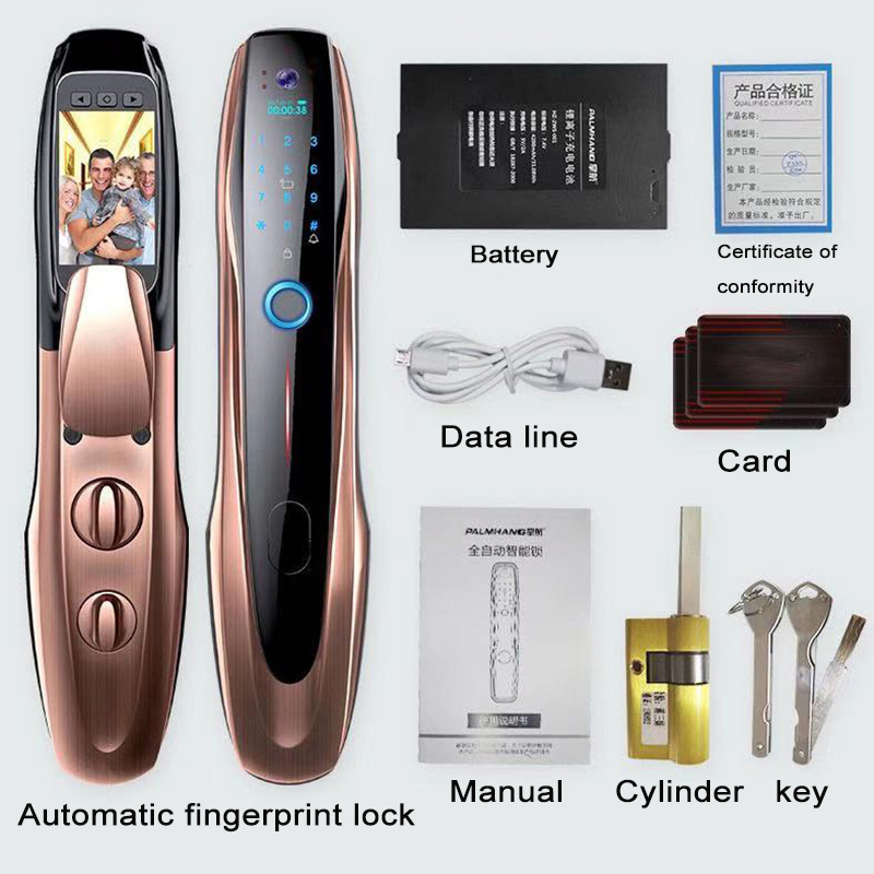 Good Quality Smart Door Lock USmart Go Wifi Lock Password Key Card Fingerprint Smart Door Lock With Cat Eye Camera