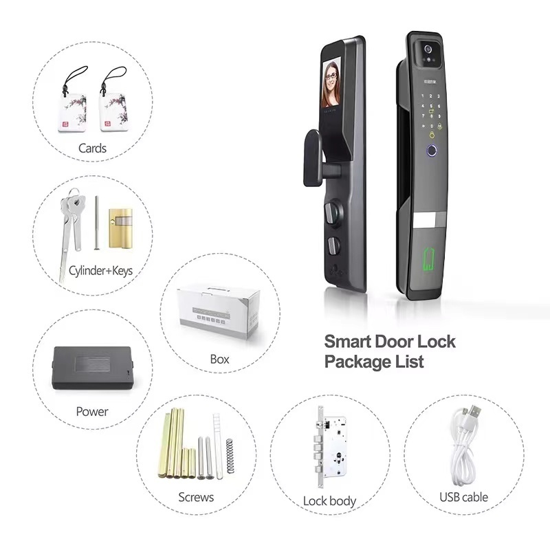 Automatic Intelligent Wireless Digital Code Smart App Fingerprint Bige Gate Camera Door Lock