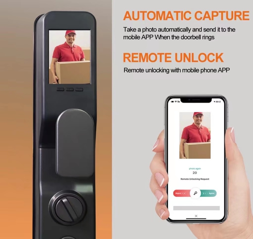 Automatic Intelligent Wireless Digital Code Smart App Fingerprint Bige Gate Camera Door Lock