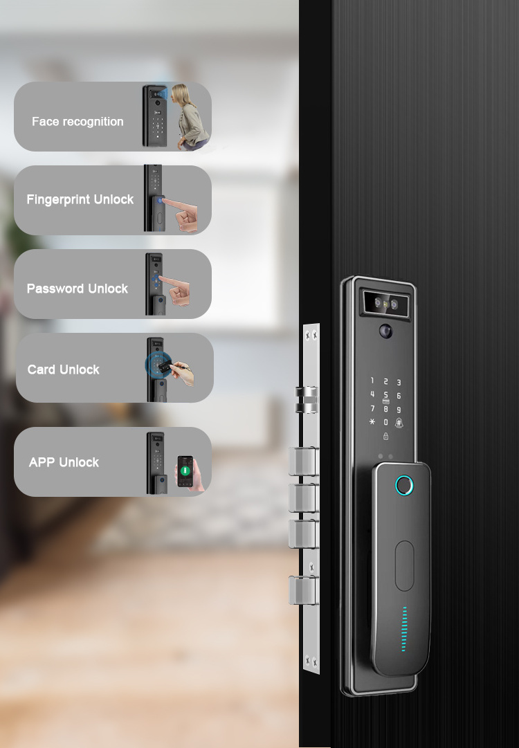 High security deadbolt touch keypad digital code password keyless smart fingerprint door lock