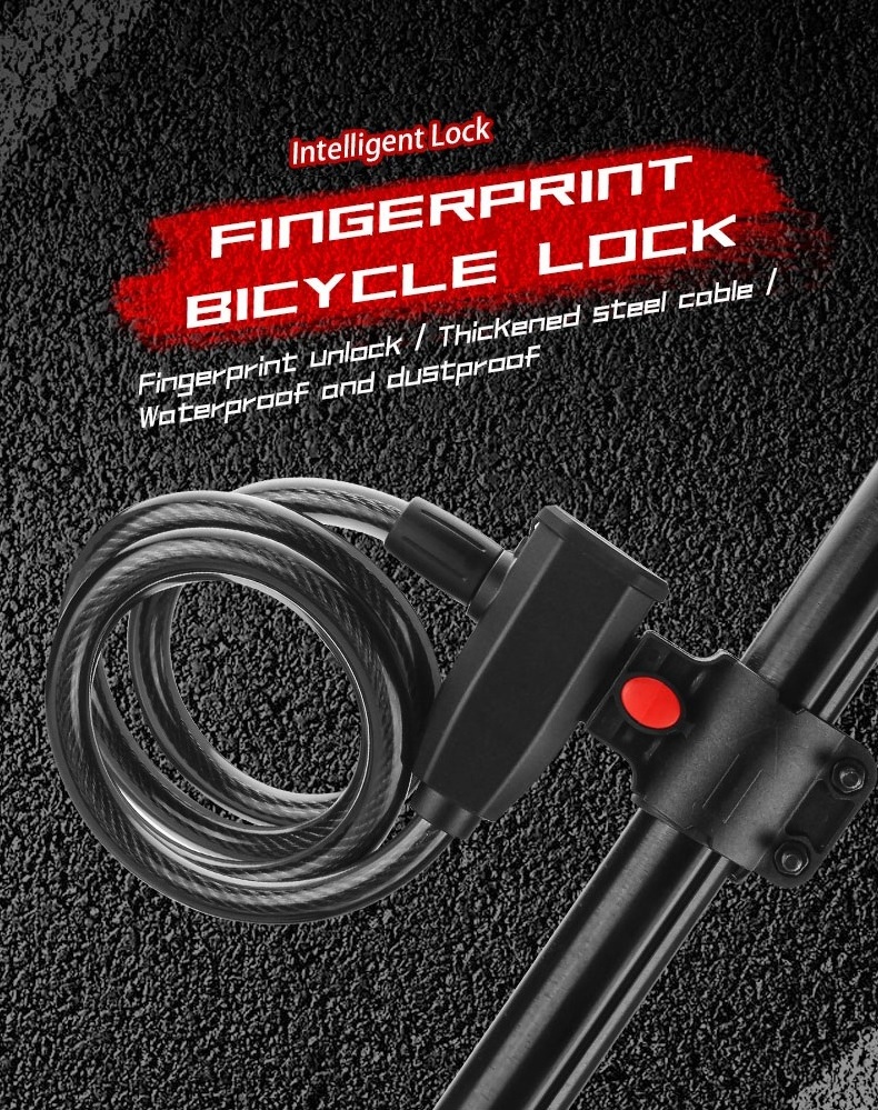 Anti Theft Lock Strong Function Waterproof Bicycle fingerprint padlock U lock For Electric Scooter Motorcycle Bike