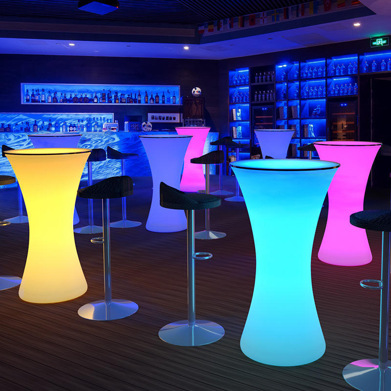 Bar Restaurant Table And Chair Set Lounge Led Single Light Up  Festival Decoration