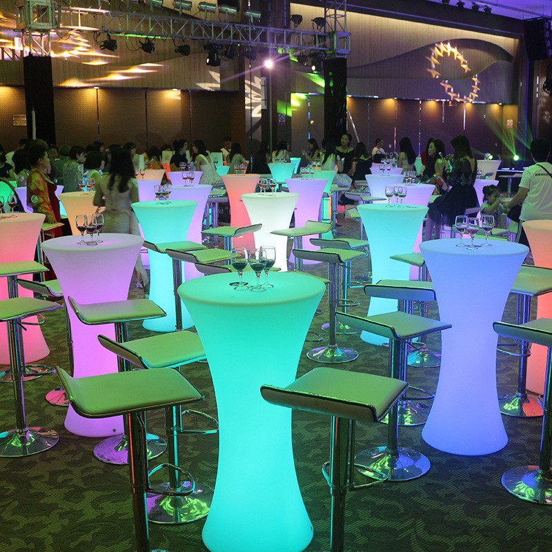 Bar Restaurant Table And Chair Set Lounge Led Single Light Up  Festival Decoration