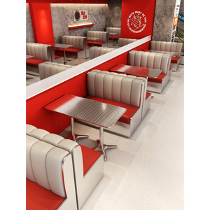 Stainless steel durable high-end furniture customizable sofa and table restaurant furniture set