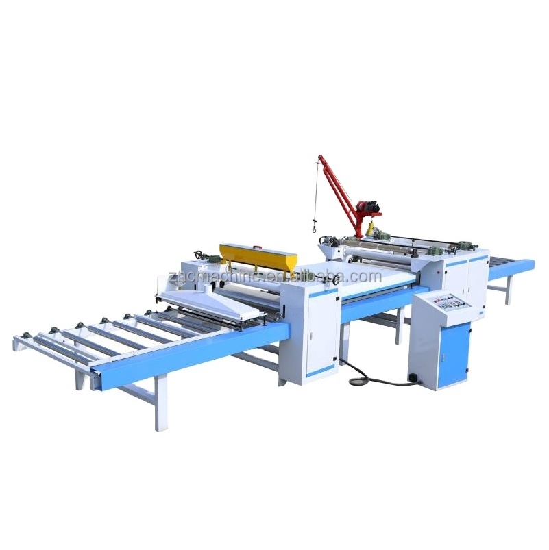 Full automatic sheet & roller PVC film sticking and laminating  machine on MDF WPC /PVC flat panel surface 1220*2440