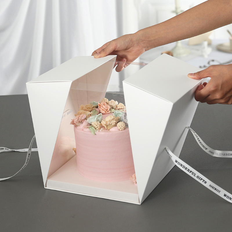 Custom Christmas Wedding Cake Pop Boxes In Bulk Wholesale For Sale Cake Box With Window Transparent Clear Cup Cake Box