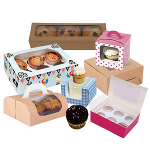 Pink Paper Dessert Box Cookies Pastry Pizza Brunch Bread Korean Food Paper Kraft Box