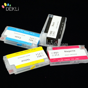 4 Color cartridge for HP 711 Refill ink cartridge with auto reset chip