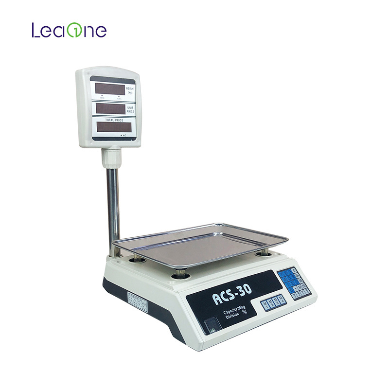 Leaone Digital Pricing Computing Scale 40kg Weighing Scale Digital Table Scale Calculate Weight and Price 1 Years OEM CE ROHS