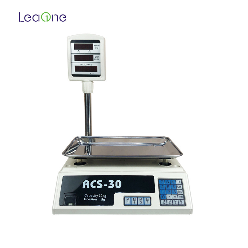 Leaone Digital Pricing Computing Scale 40kg Weighing Scale Digital Table Scale Calculate Weight and Price 1 Years OEM CE ROHS