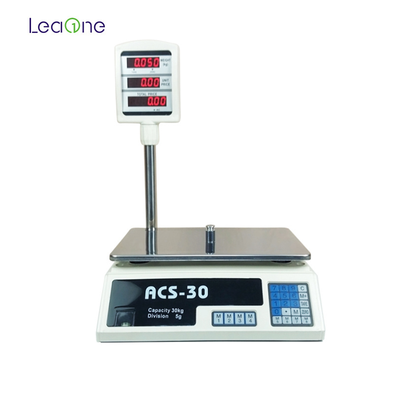 Leaone Digital Pricing Computing Scale 40kg Weighing Scale Digital Table Scale Calculate Weight and Price 1 Years OEM CE ROHS