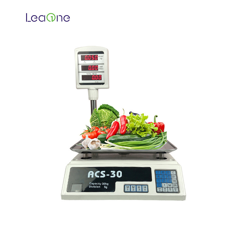 Leaone Digital Pricing Computing Scale 40kg Weighing Scale Digital Table Scale Calculate Weight and Price 1 Years OEM CE ROHS