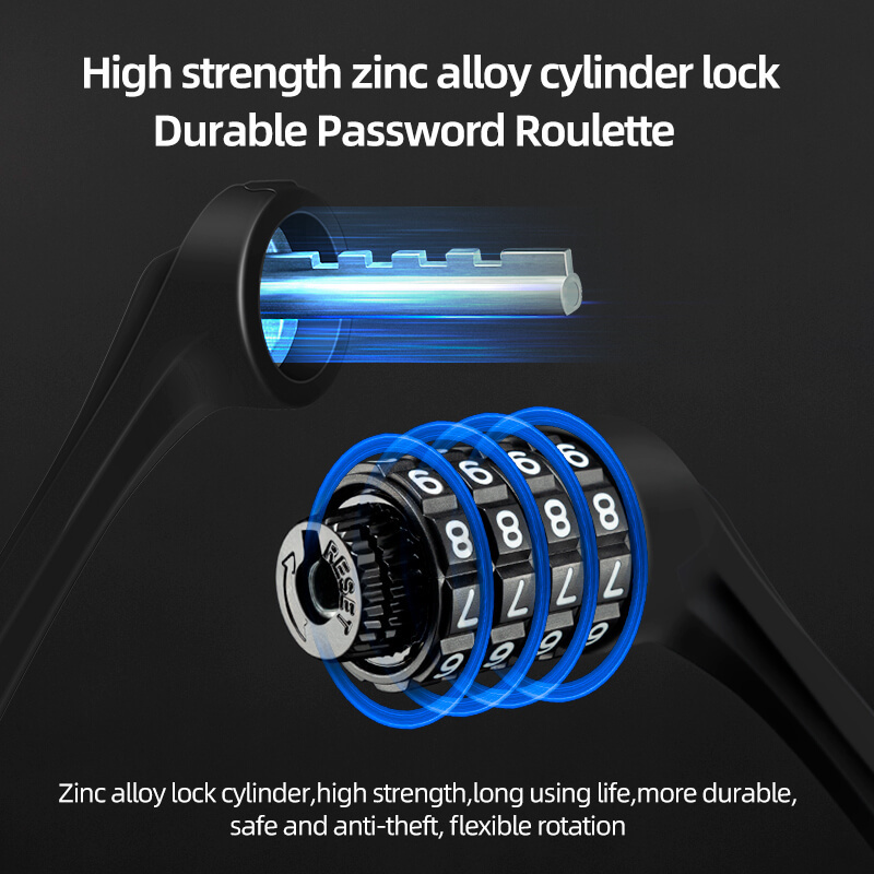 Bicycle lock anti-theft mountain password chain combination padlock bike lock Silicone Steel cable lock for bike