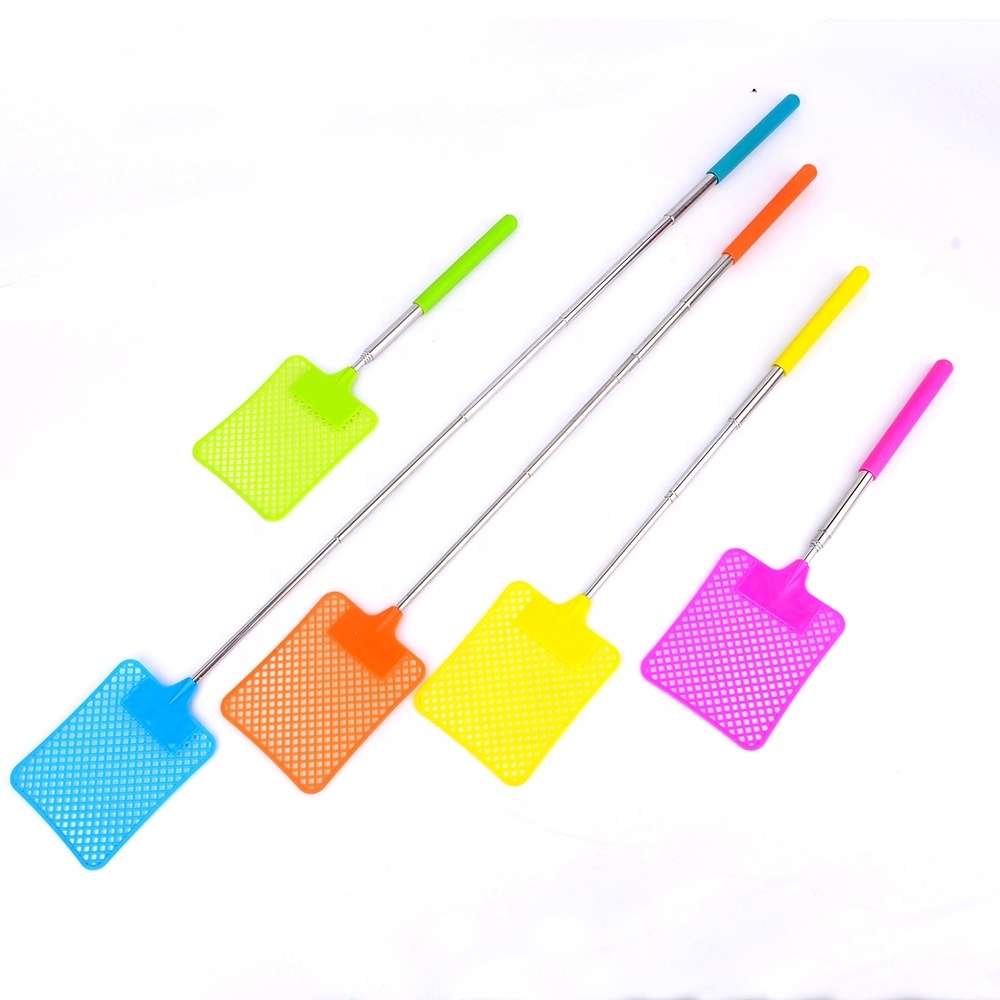 28inch Plastic Telescopic Hand Held Portable Flyswatter Extendable Pole Telescopic Mosquito Fly swatter