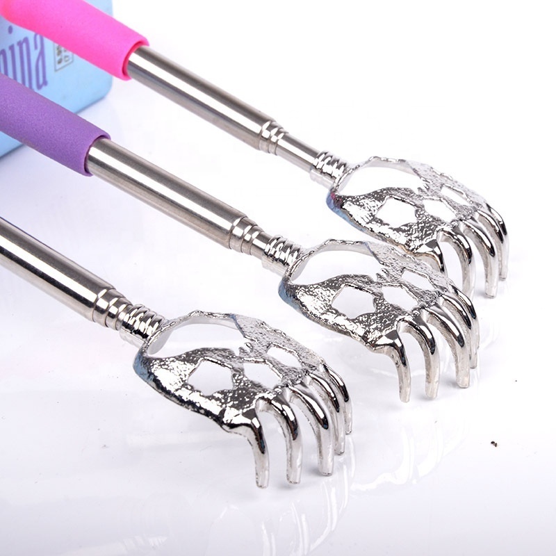 Stainless Steel Extendable HandHeld Finger-shaped Claw Massager Bear Claw Telescopic Back Scratcher