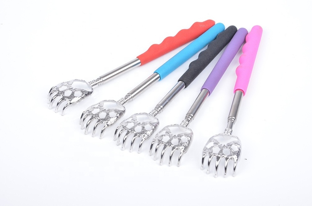 Stainless Steel Extendable HandHeld Finger-shaped Claw Massager Bear Claw Telescopic Back Scratcher