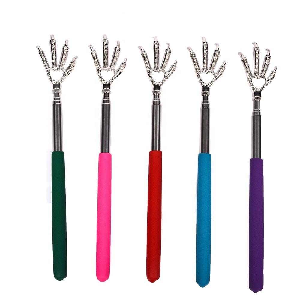 Stainless Steel Telescopic Portable Relieve Itching Extendable Massager Metal Bear Eagle Claw Back Scratcher