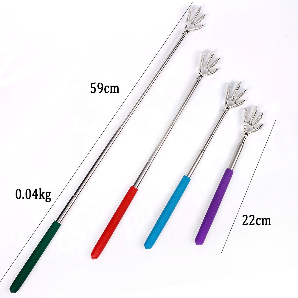 Stainless Steel Telescopic Portable Relieve Itching Extendable Massager Metal Bear Eagle Claw Back Scratcher