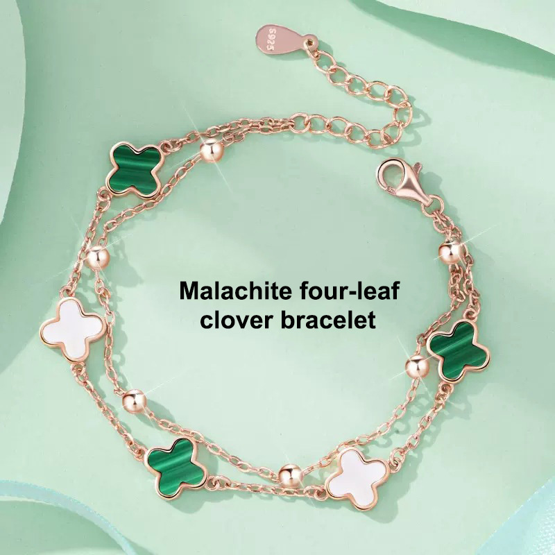 Four Leaf Clover Jewellery 925 Sterling Silver Charm Mother of Pearl Bracelet Bangle Silver 925 Bracelets S925 Clover Jewelry