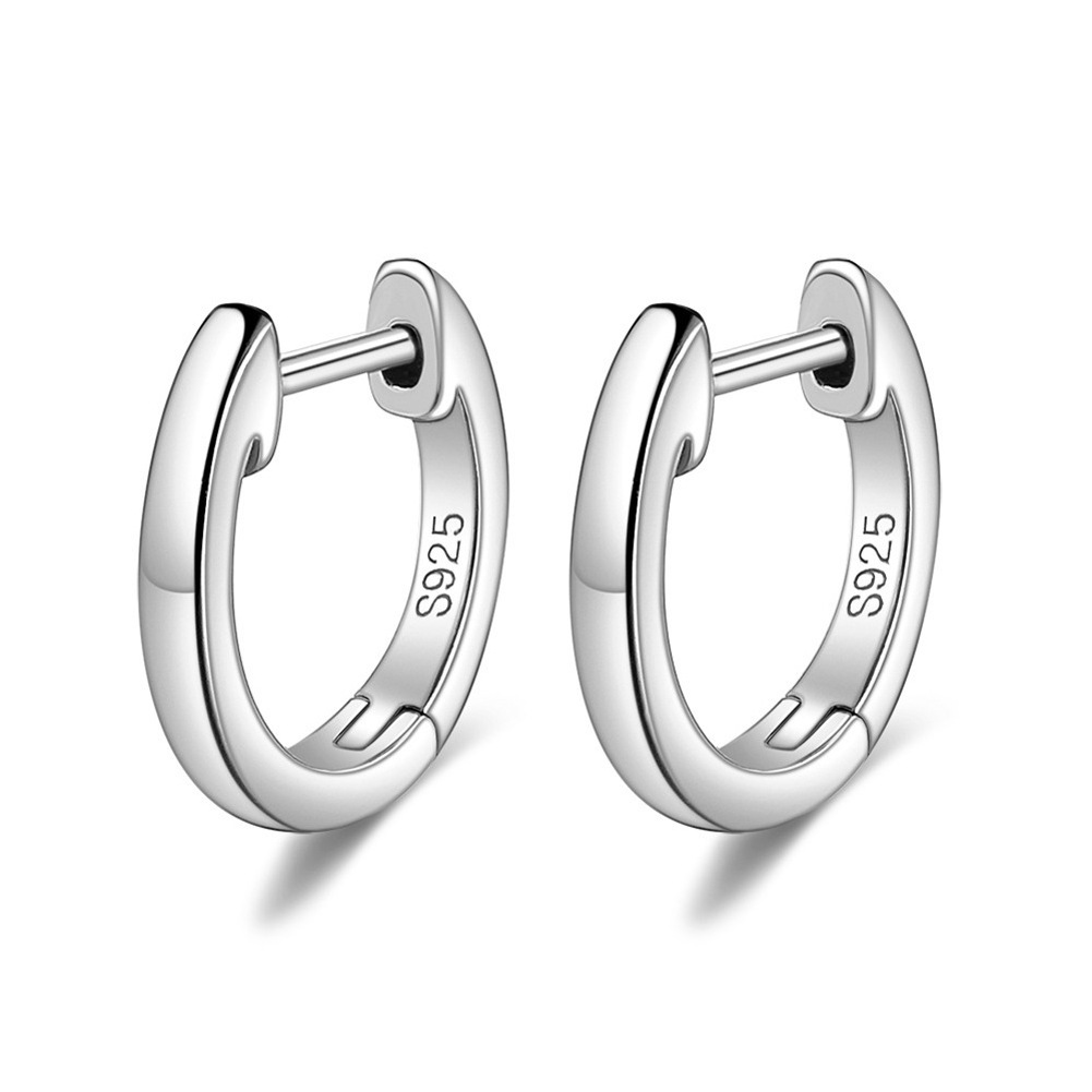 Gold Plated 925 Sterling  Silver Plain Cuff Earring Gold Vermeil Hoop Huggie Small Stud Earrings