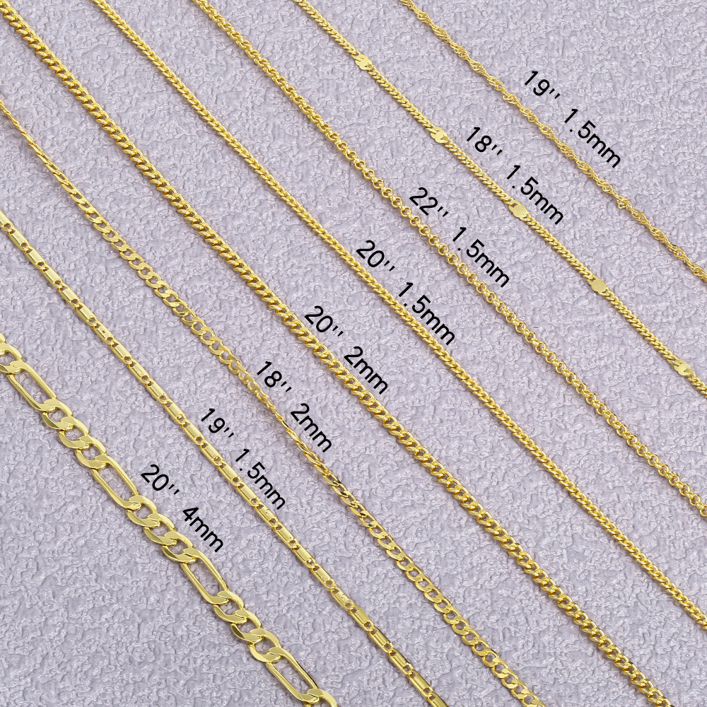 Wholesale Custom Necklace 14k 18k Gold Plated Filled Chain Necklace Bulk Stainless Steel Brass Twisted Gold Rope Chain for Men