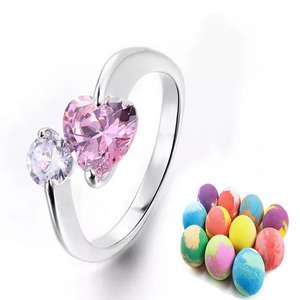 Bath Bombs With Ring OEM Factory Surprise Inside Jewelry Bath Bomb Heart 925 Silver Bath Bomb With Ring