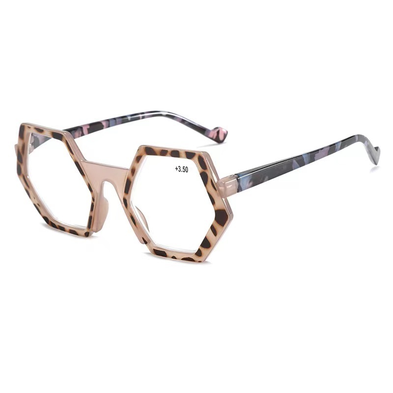 New cross-border polygon reading glasses fashion trend personality net red reading glasses HD reading glasses for the elderly