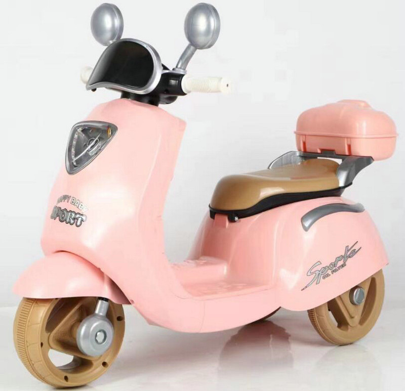 Electric Scooter with Parental Remote Control Pink Motorcycle for Kids