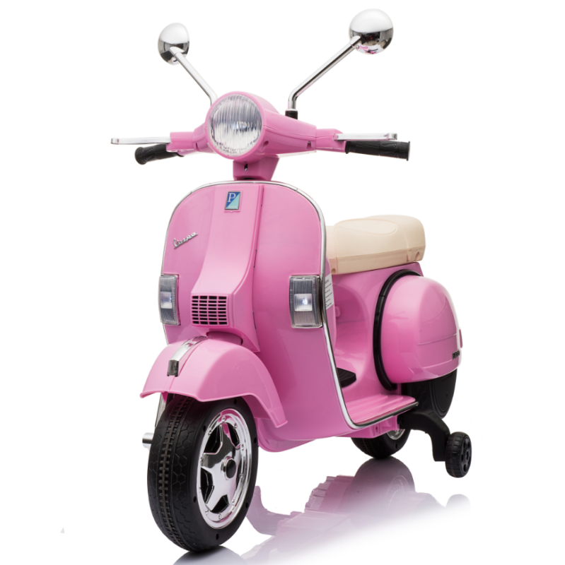 Lovely pink color Vespa PX150 electric scooter ride on motorcycle for kids