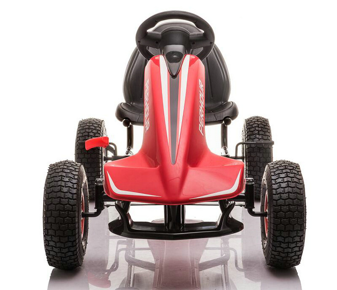 4 Wheel Pedal Car Powered Go Kart for Kids with Adjustable Seat, Safety Hand Brake, Non-Slip Tires